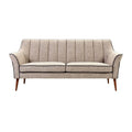 Moderne beige bank met houten poten